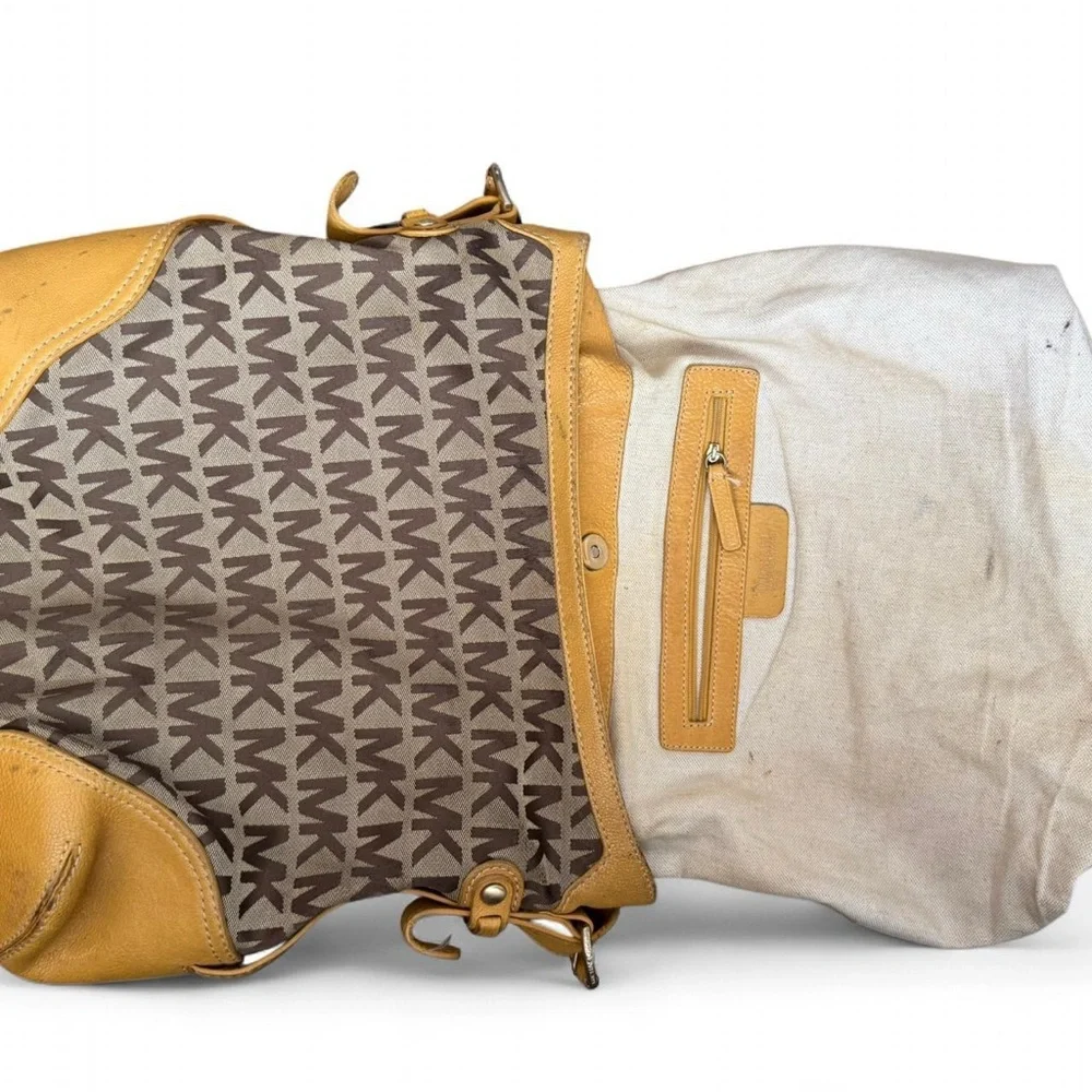 Michael Kors Gold and Brown Logo Handbag - Picture 6 of 6